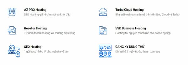 Các dịch vụ SSD Hosting AZDIgi cung cấp